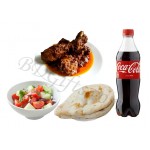 Star chicken jhal fry w/ special naan, salad & coca-cola