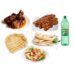 Beef sheek kabab with chicken jhal fry, naan and paratha