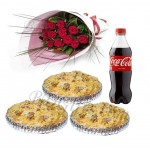 Kachchi biryani with coca-cola and red roses