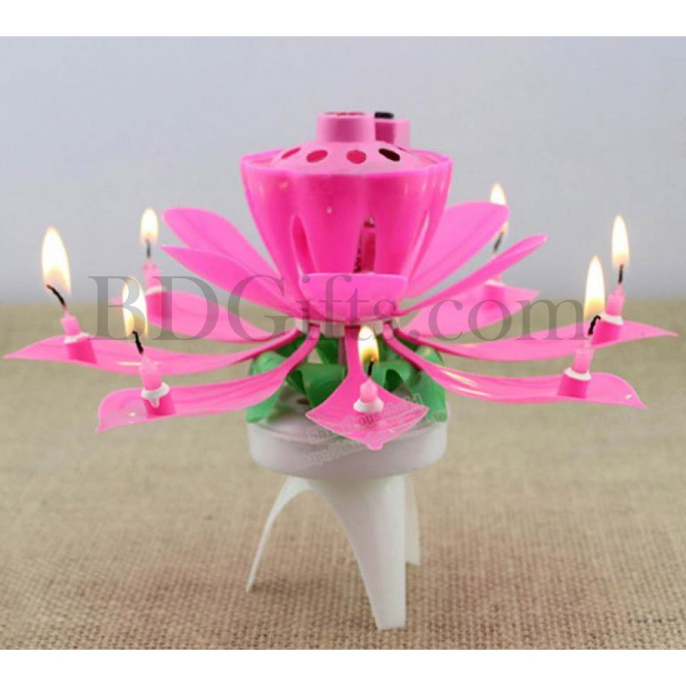 Musical flower candle