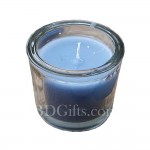 blue glass candle