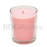 Light pink glass candle