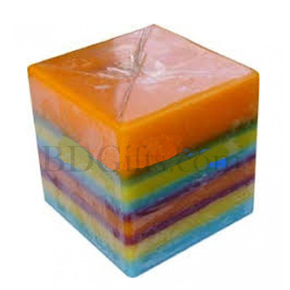 Stripe square shape candle