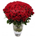 Lovely red roses in a vase