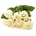 10 pcs imported white roses in bouquet