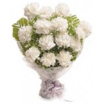 15 pcs white carnation in bouquet