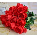 15 pcs red roses in bouquet