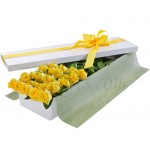 24 pcs imported yellow roses in box