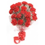 24 pcs red carnation in bouquet