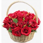 24 pcs red roses in basket
