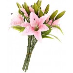 6 pcs pink Lily's in bouquet