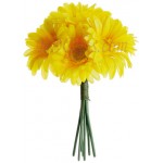 4 pcs yellow gerberas in bouquet