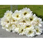 18 pcs white gerberas in bouquet