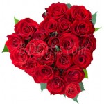 20 pcs red roses in heart shape