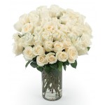 36 pcs imported white roses in a vase