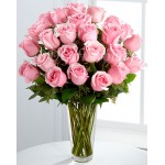 24 pcs imported pink roses in vase