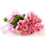 20 pcs pink roses in a bouquet