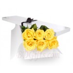 6 pcs imported yellow roses in box