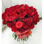 80 pcs red roses in bouquet