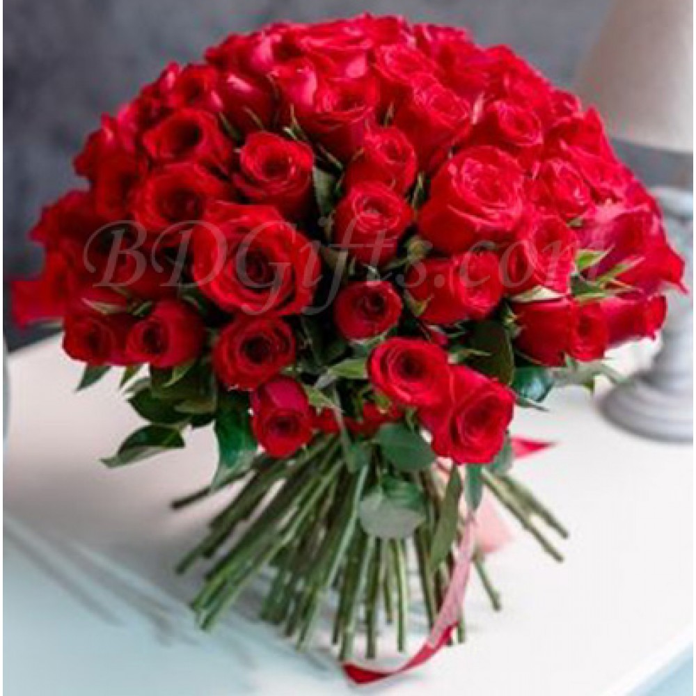 40 pcs red roses in bouquet
