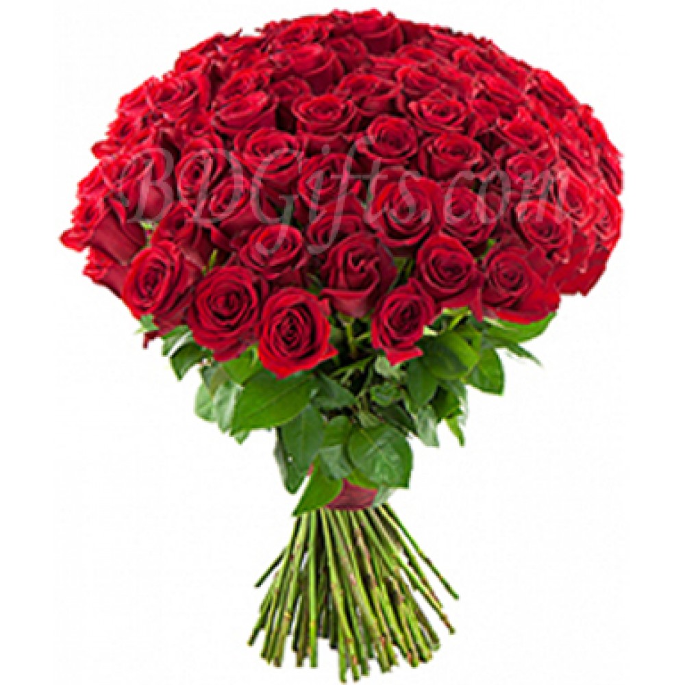 60 pcs red roses in bouquet