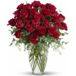 30 pcs red roses in vase