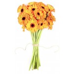 24 pcs yellow gerberas in bouquet