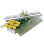 12 pcs imported yellow roses in box