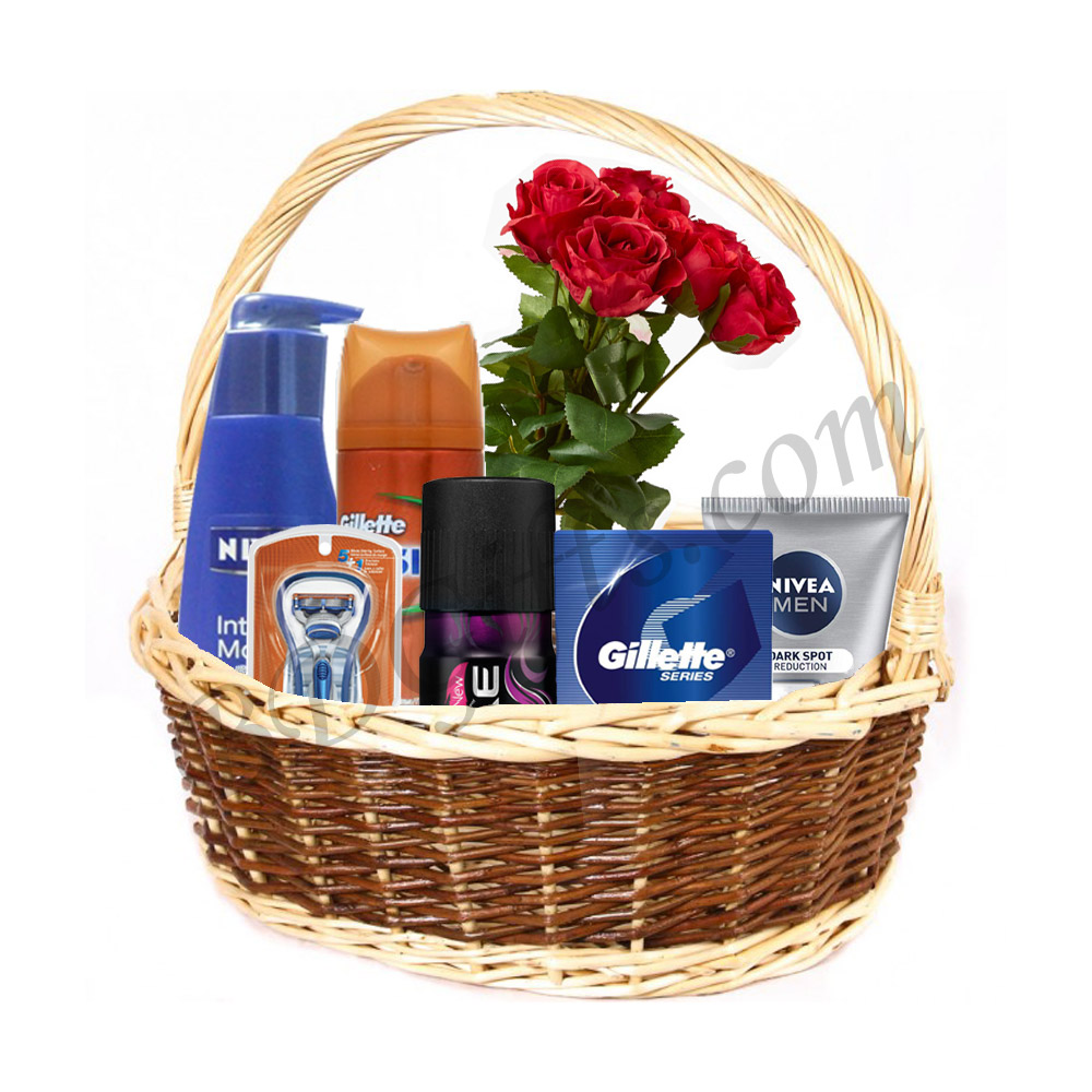 Attractive mens gift basket