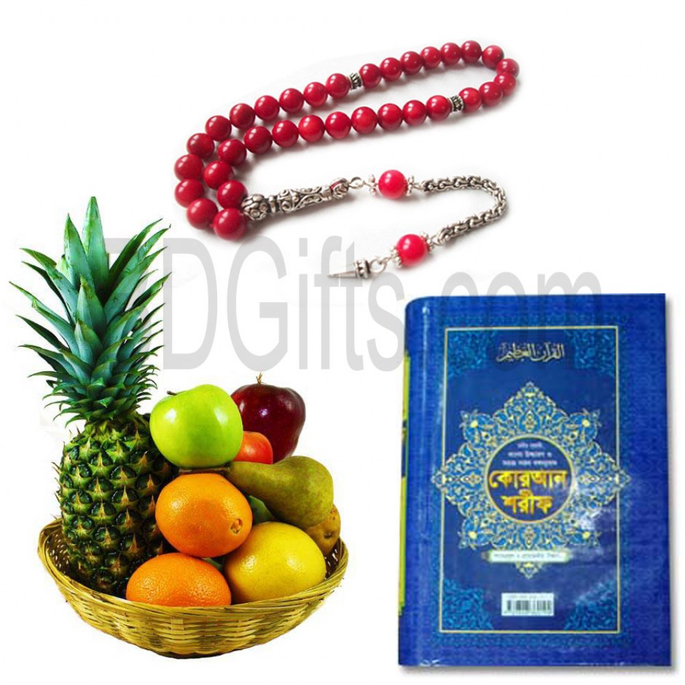 Fruits with tasbhi and quran