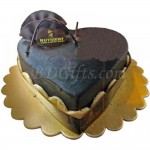 Half kg Heart shape chocolate cake