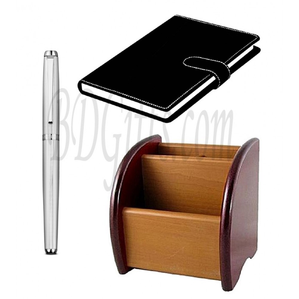Pen holder with dairy and pen
