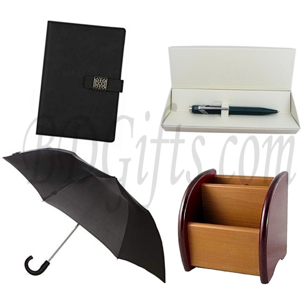 Dairy book with umbrella, pen and pen holder