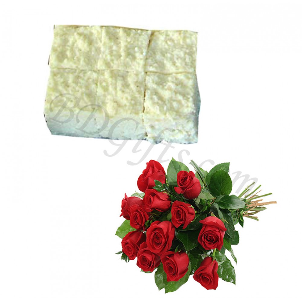 Kacha sondesh & red roses