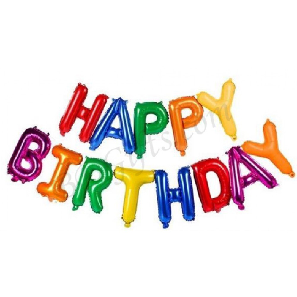 Multi color letter shape balloon