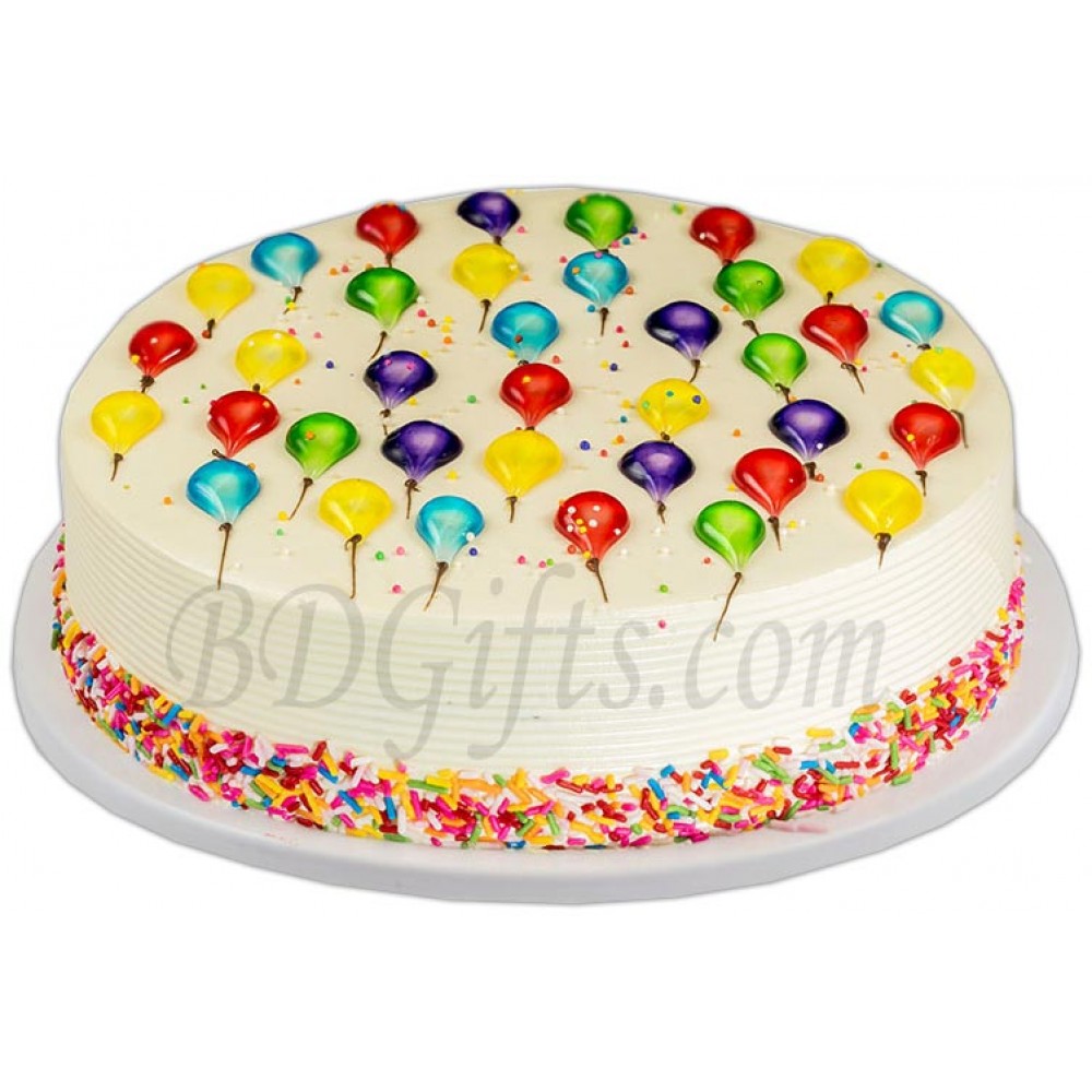 (01) Half Kg Balloon piping jelly cake