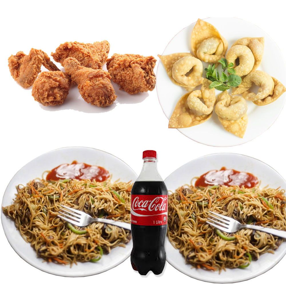 Onthon W/ Chicken Chowmein, Fried chicken & Cocacola-6 person