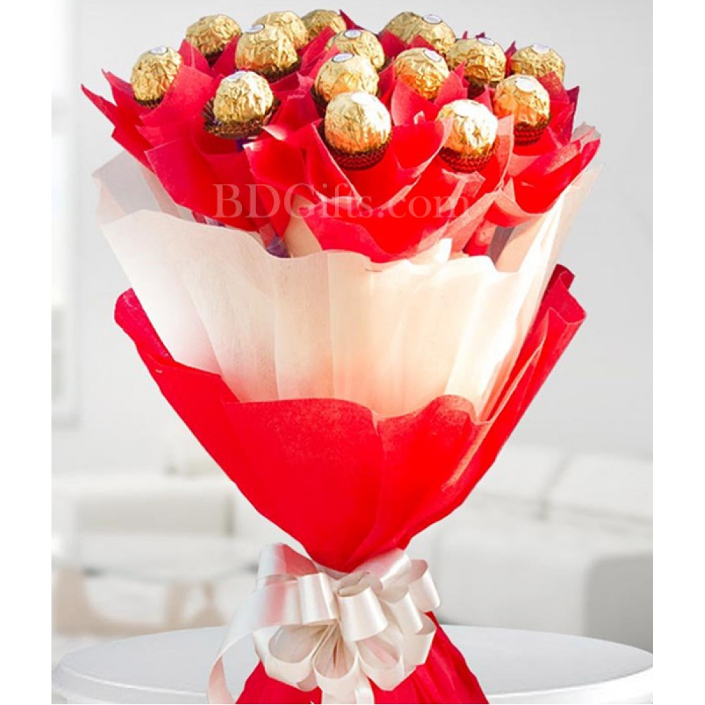 Romantic chocolate bouquet