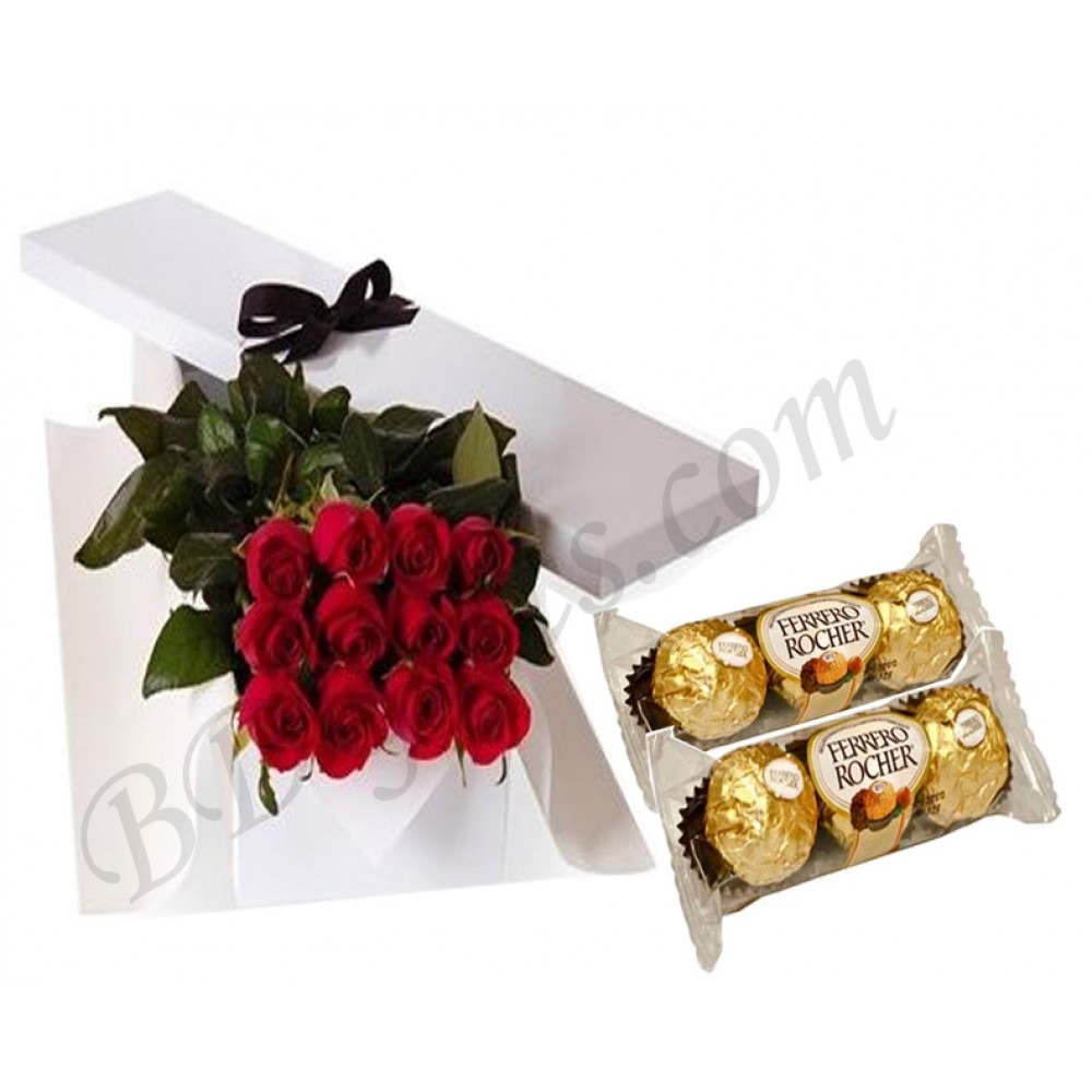 Chocolates and red rose