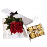 Chocolates and red rose