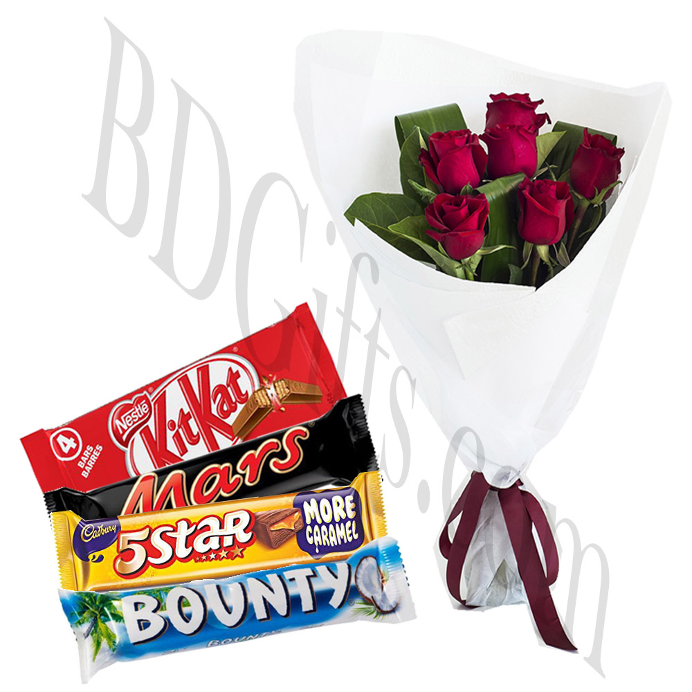 Red rose and chocolates
