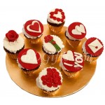 Red and white heart cupcake