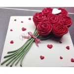 Red rose cup cake