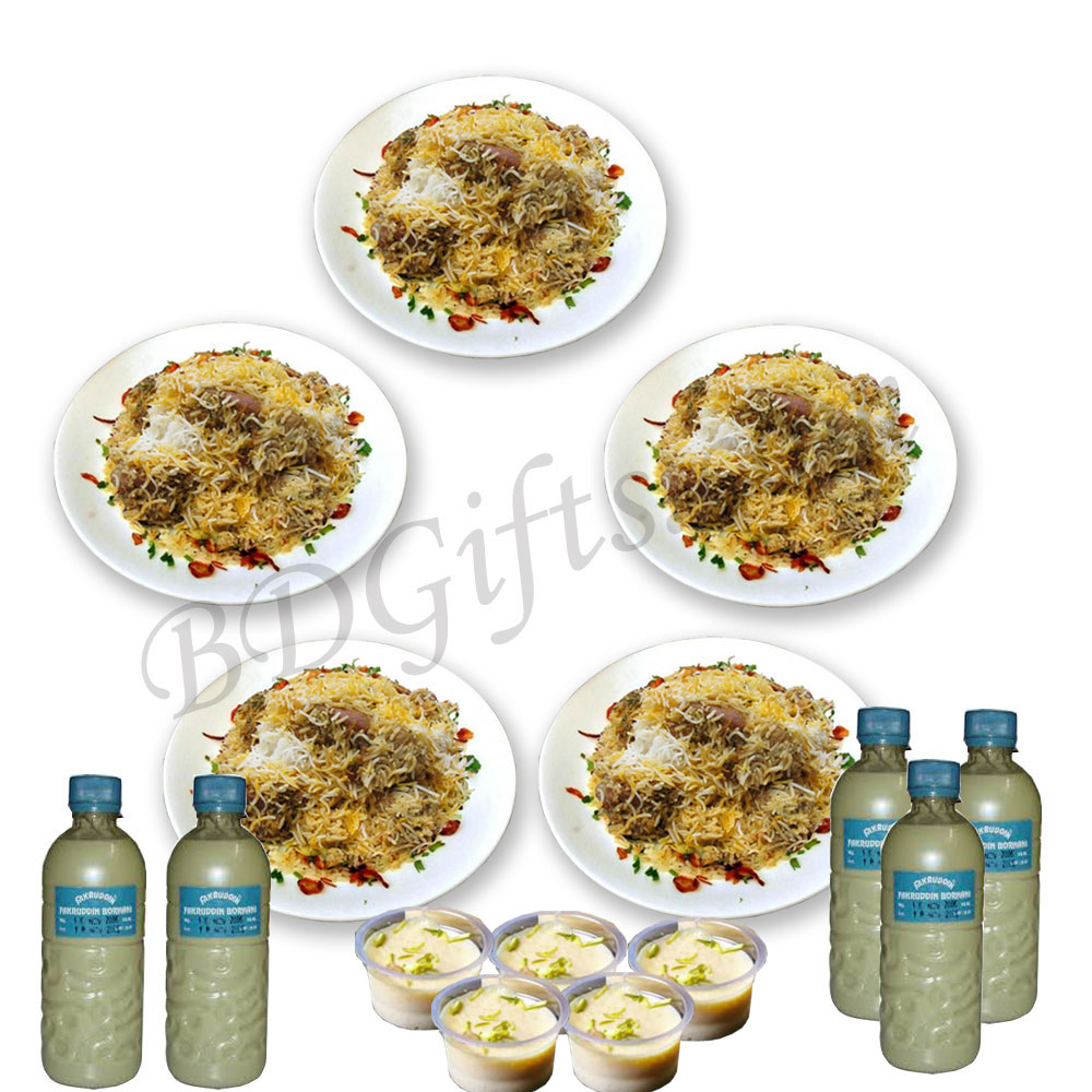 Fakruddin Kachchi biryani 5 (Half Plate) W/ Borhani & Firni