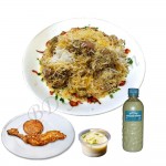 Fakruddin Kachchi biryani 1 (Half Plate) W/ Chicken Roast, Jali kabab, Firni and Borhani