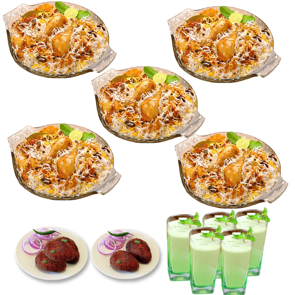 Chicken Biryani W/ Jali Kabab & Borhani