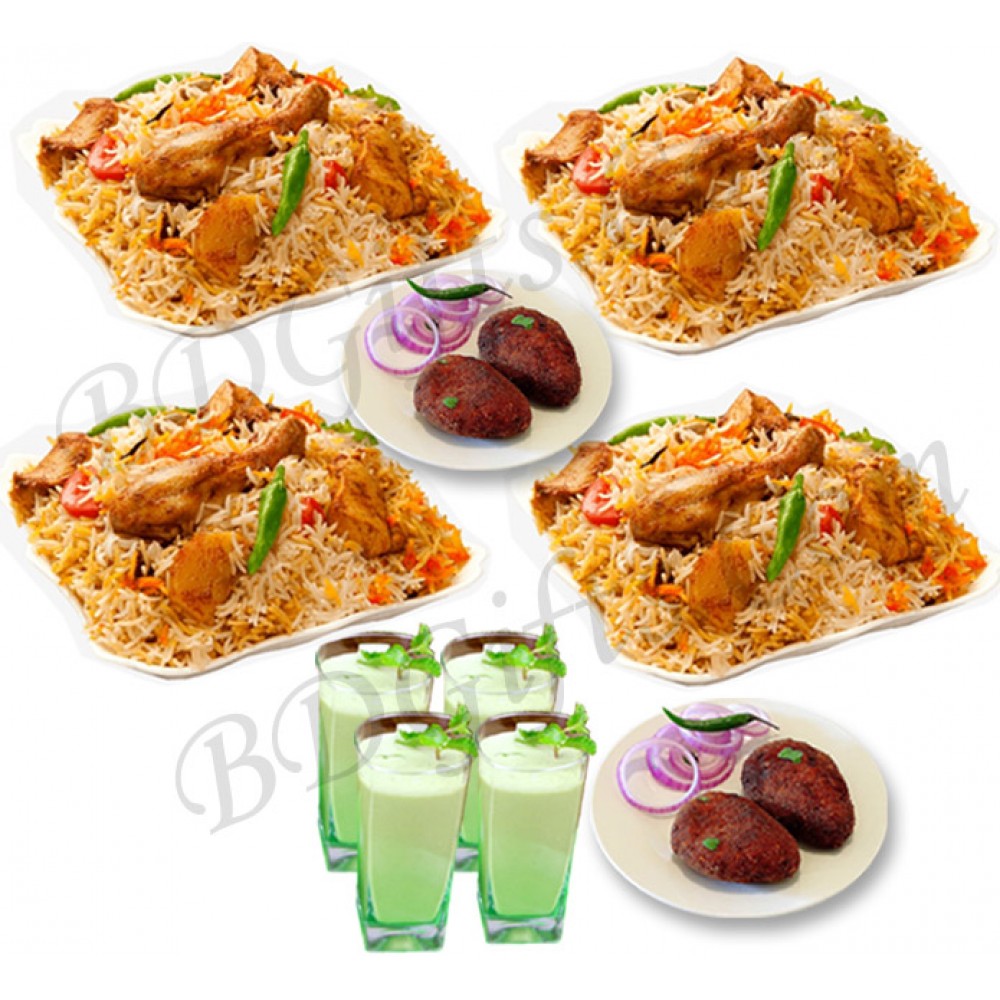 Chicken biryani W/ Jali Kabab & Borhani