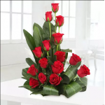 Attractive imported red roses in basket