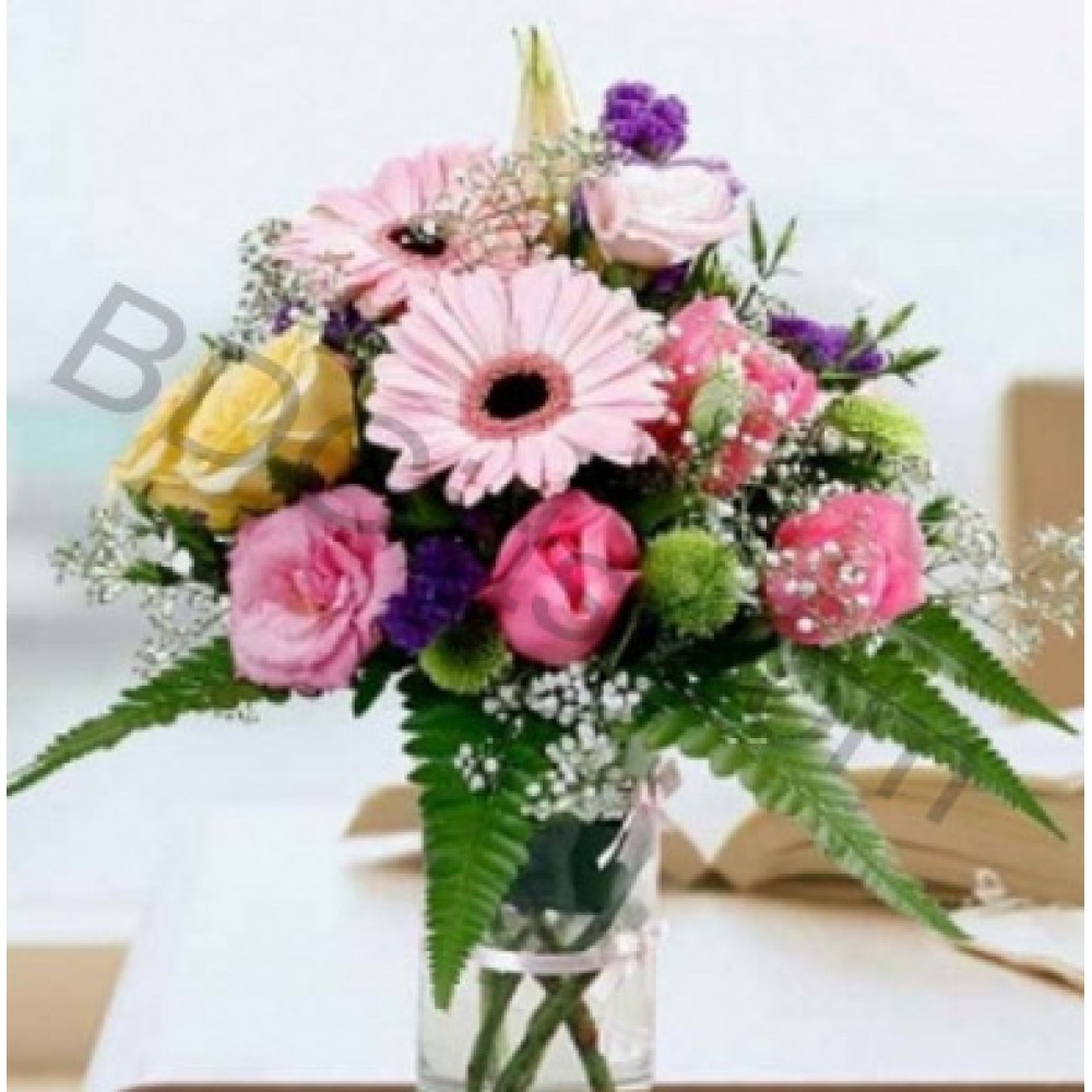 Gorgeous mix flowers in vase 