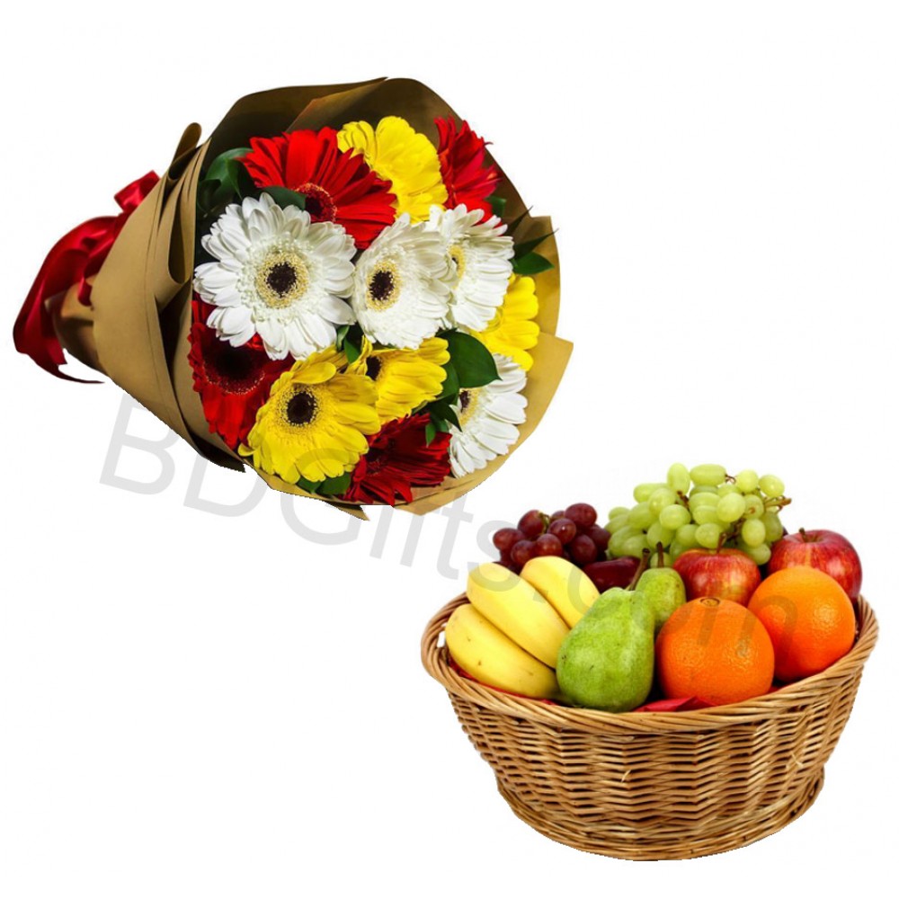 Fruits and gerberas